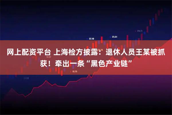 网上配资平台 上海检方披露：退休人员王某被抓获！牵出一条“黑色产业链”